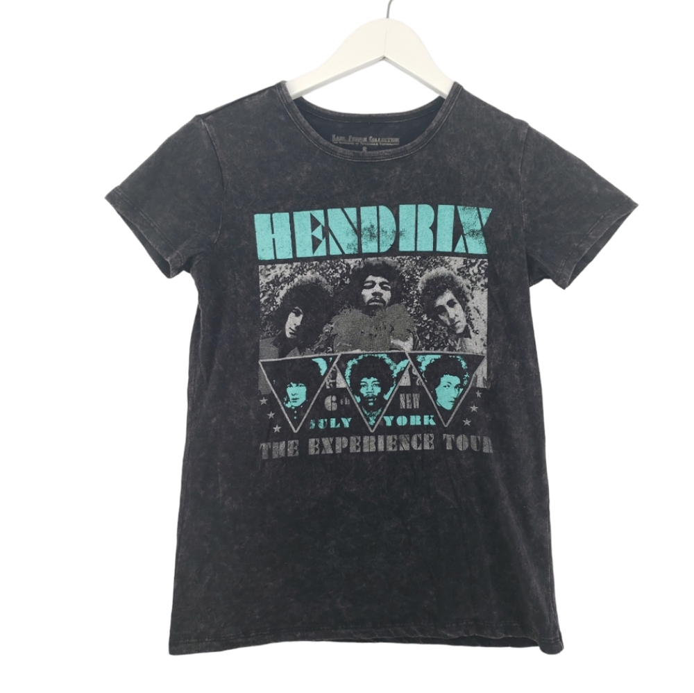 Hendrix The Experience Tour Burnout Tee Size Small in Charcoal